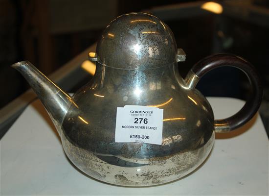 Modern silver teapot